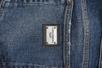 Blue Cotton Mid Waisted Straight Denim Jeans