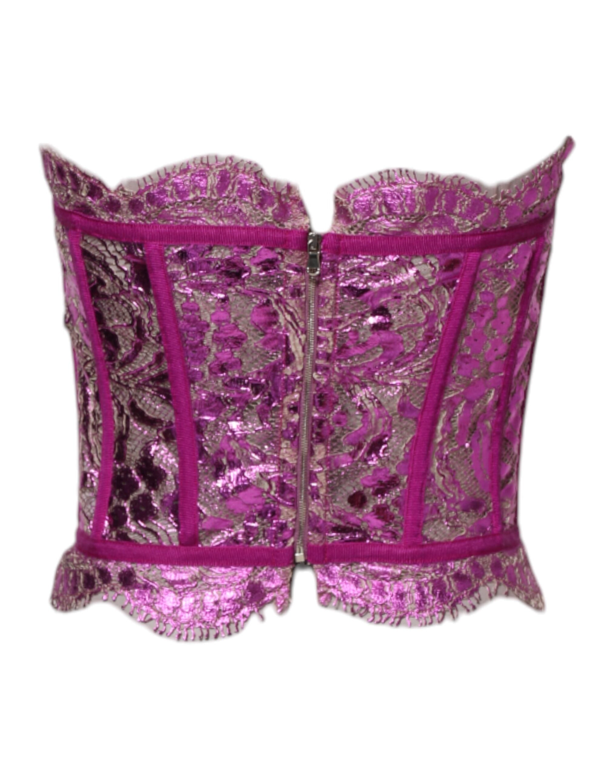Pink Bustier Sleeveless Corset Blouse Top