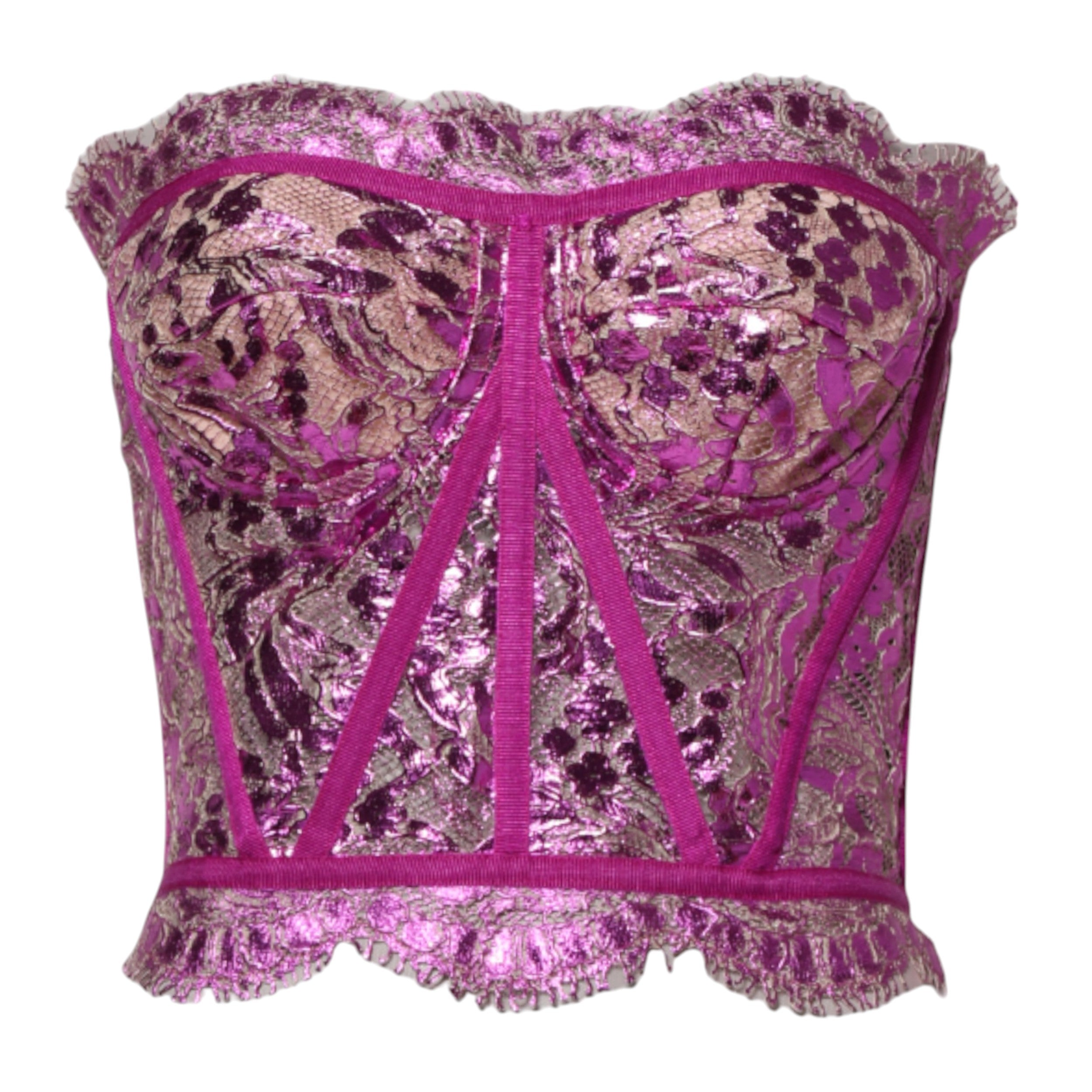 Pink Bustier Sleeveless Corset Blouse Top
