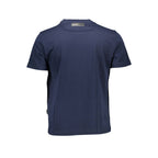 Blue Cotton Men T-Shirt