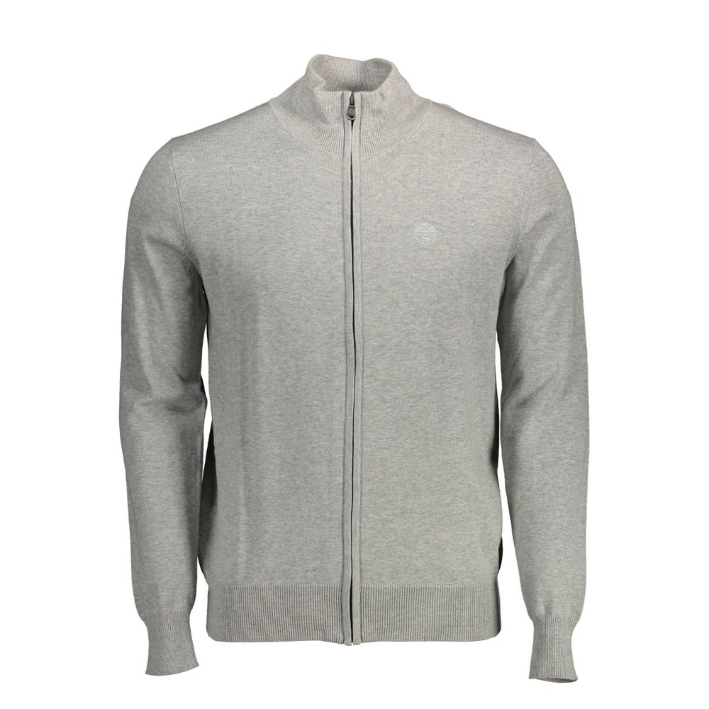 Grauer Herren-Cardigan aus Baumwolle