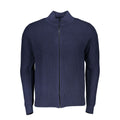 Herrenstrickjacke aus blauer Baumwolle
