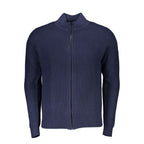 Herrenstrickjacke aus blauer Baumwolle