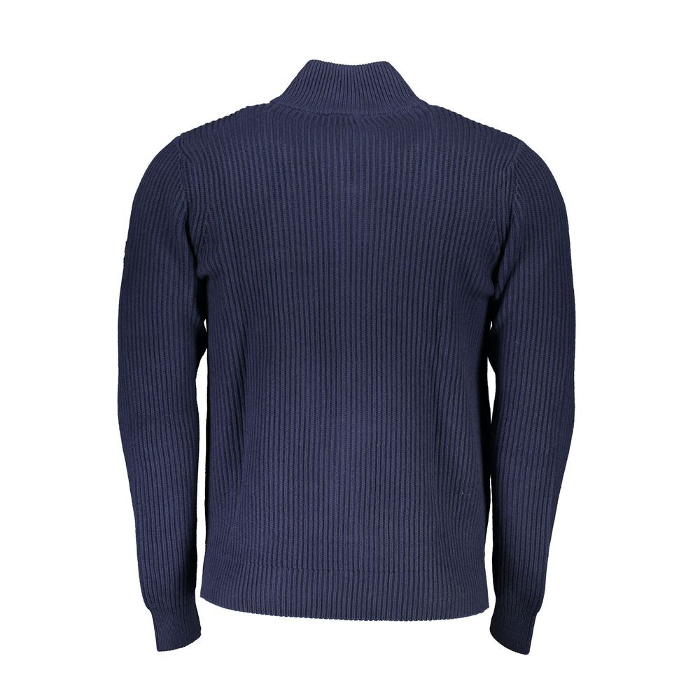 Herrenstrickjacke aus blauer Baumwolle