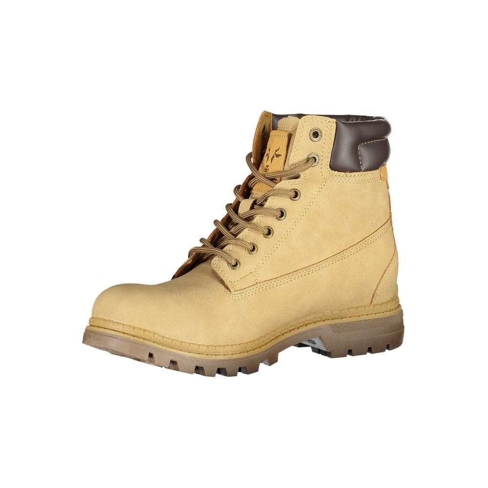 Beige Damen-Stiefelette aus Polyurethan