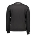 Schwarzer Baumwollpullover für Herren
