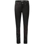Schwarze Baumwoll-Damen-Skinny-Jeans