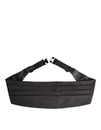 Schwarzer Herren Kummerbund aus 100 % Seide, breite Taille