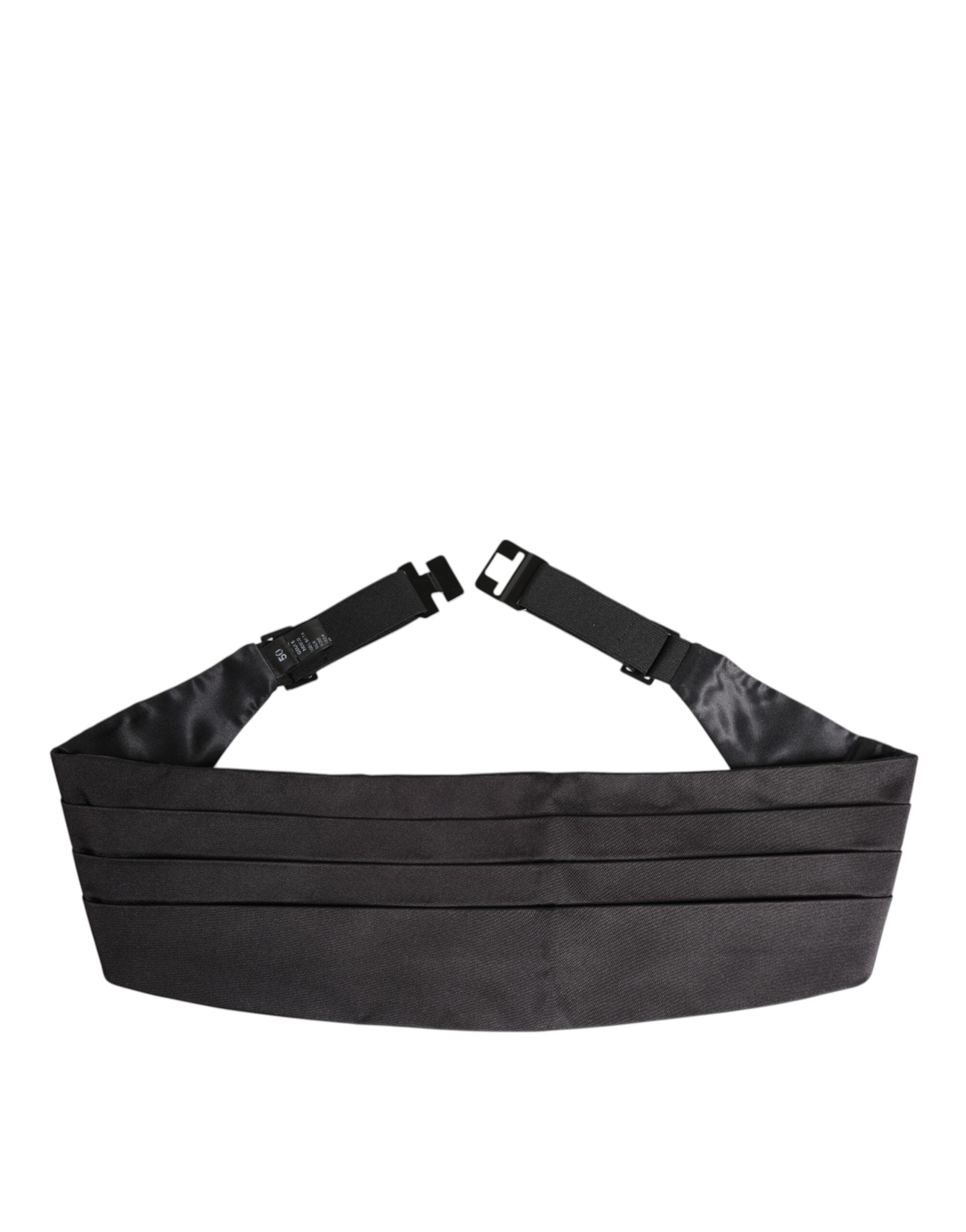 Schwarzer Herren Kummerbund aus 100 % Seide, breite Taille