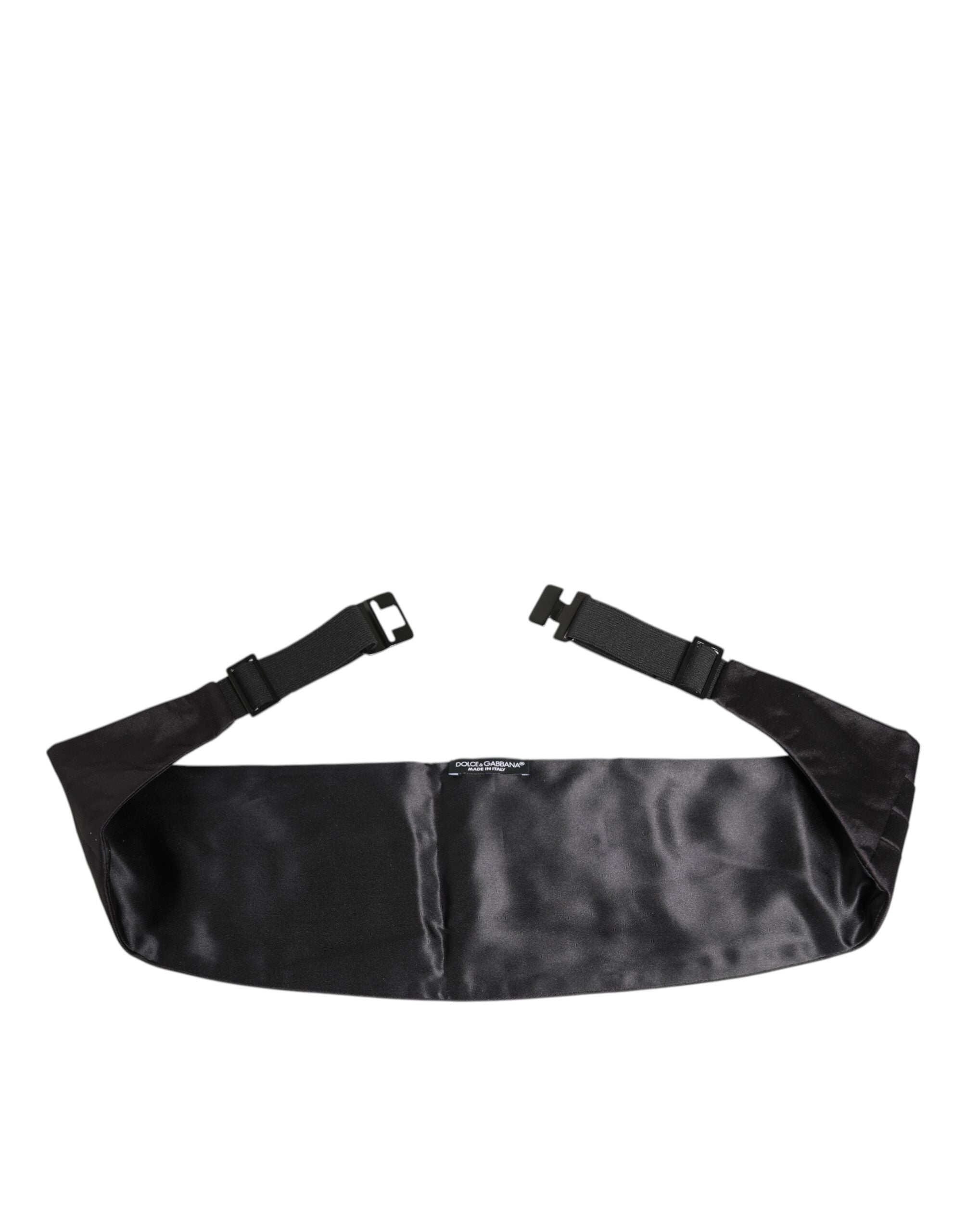 Schwarzer Herren Kummerbund aus 100 % Seide, breite Taille