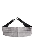 Grauer Herren-Gürtel 100 % Seide Breite Taille Kummerbund