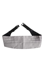 Grauer Herren-Gürtel 100 % Seide Breite Taille Kummerbund