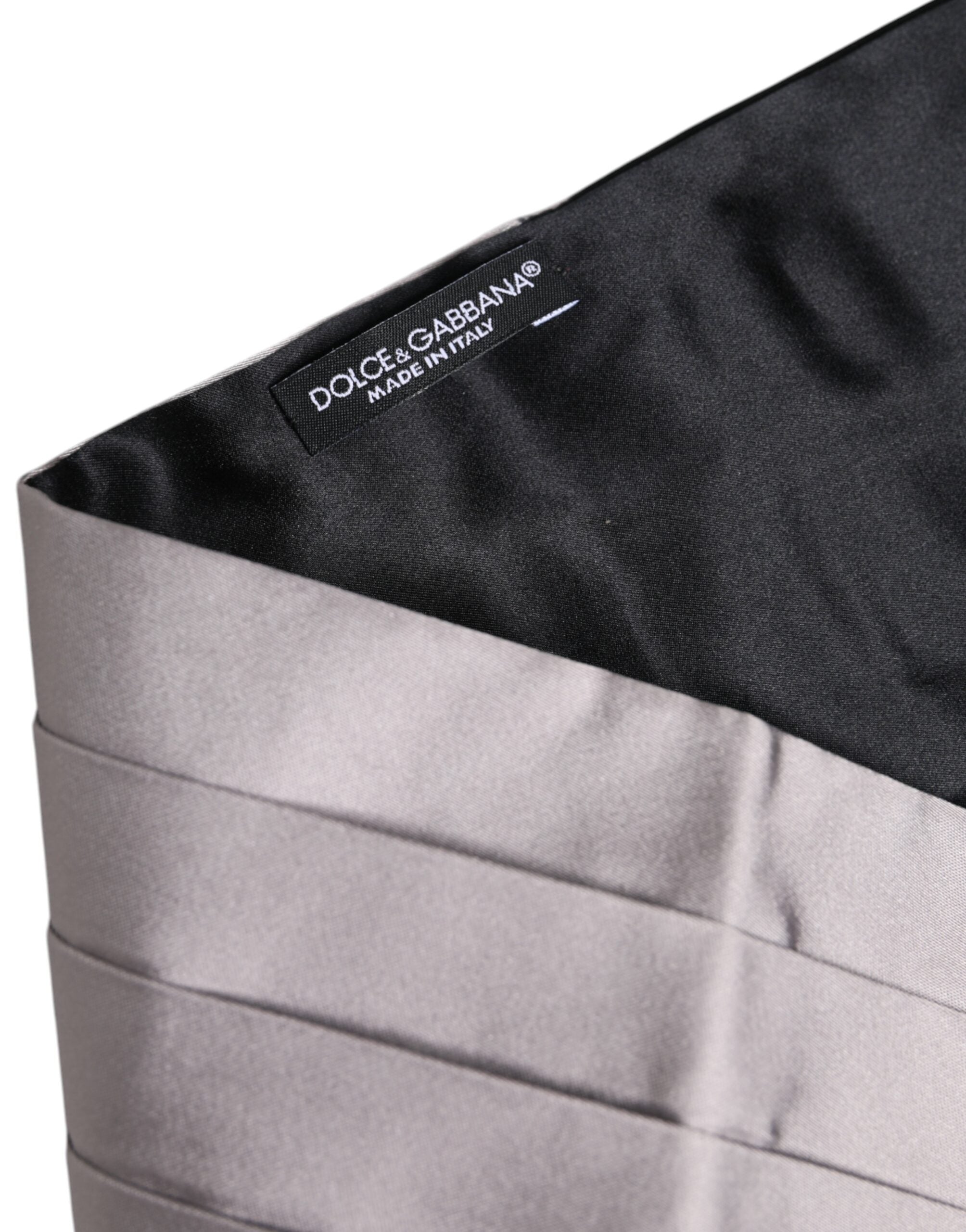 Grauer Herren-Gürtel 100 % Seide Breite Taille Kummerbund