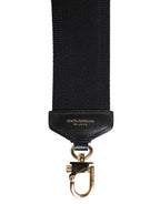 Black Cotton Printed Women Bag Accessory Shoulder Strap