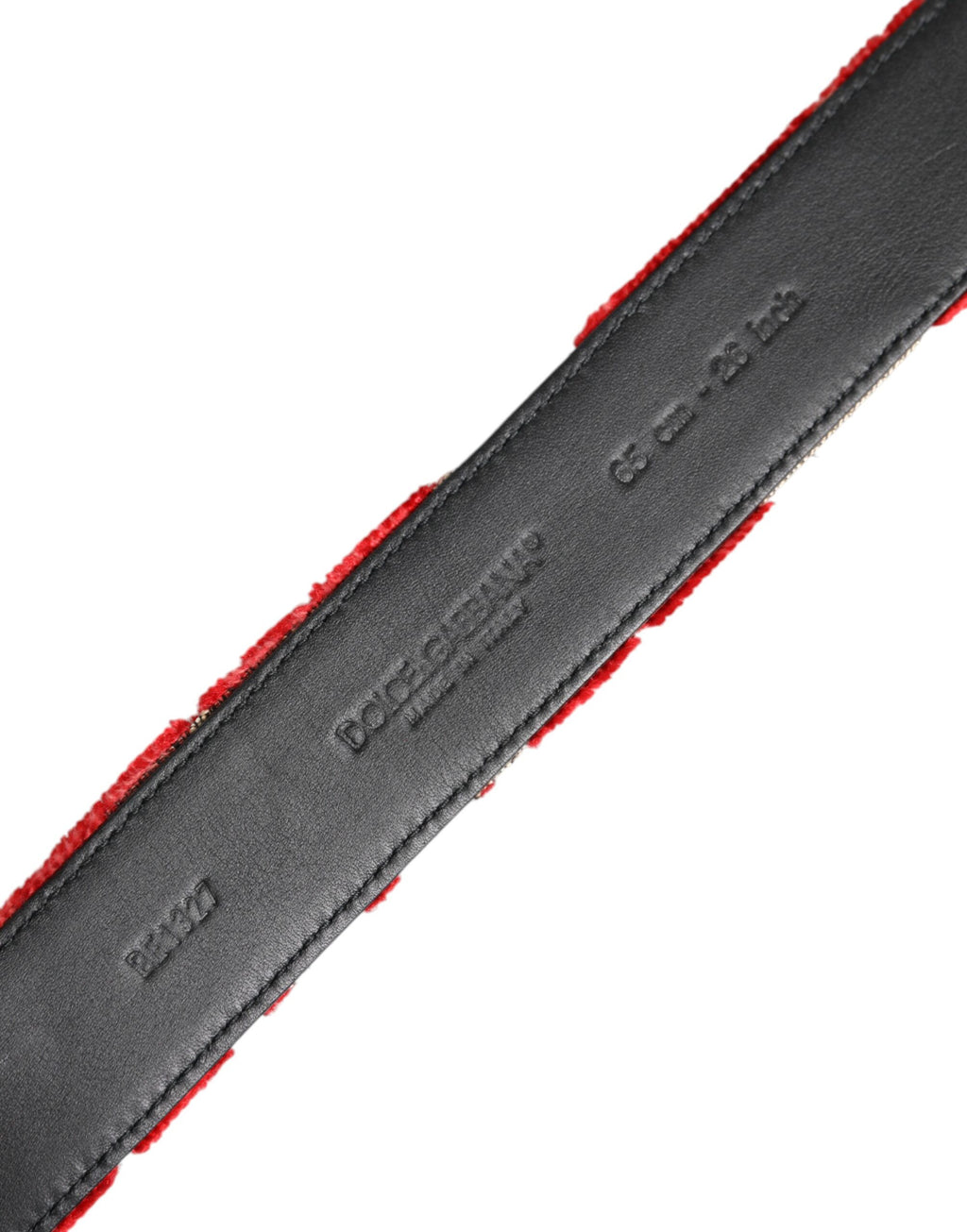 Roter Viskosegürtel mit silberner D&G-Metallschnalle