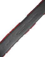 Roter Viskosegürtel mit silberner D&G-Metallschnalle