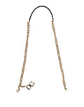 Schulterriemen mit Leopardenmuster in Braun und Gold-Messing-Kette