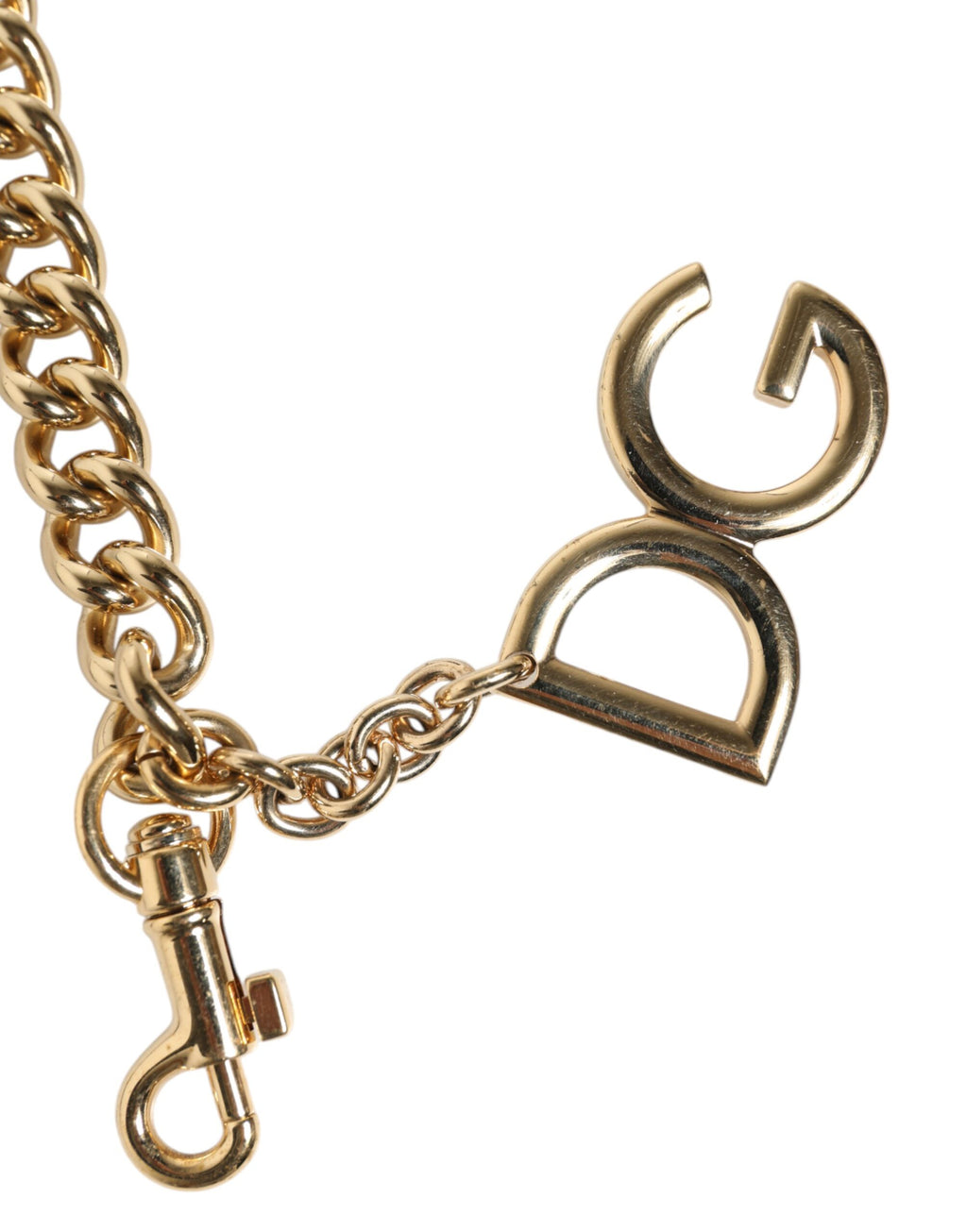 Schulterriemen mit Leopardenmuster in Braun und Gold-Messing-Kette