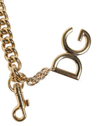 Schulterriemen mit Leopardenmuster in Braun und Gold-Messing-Kette