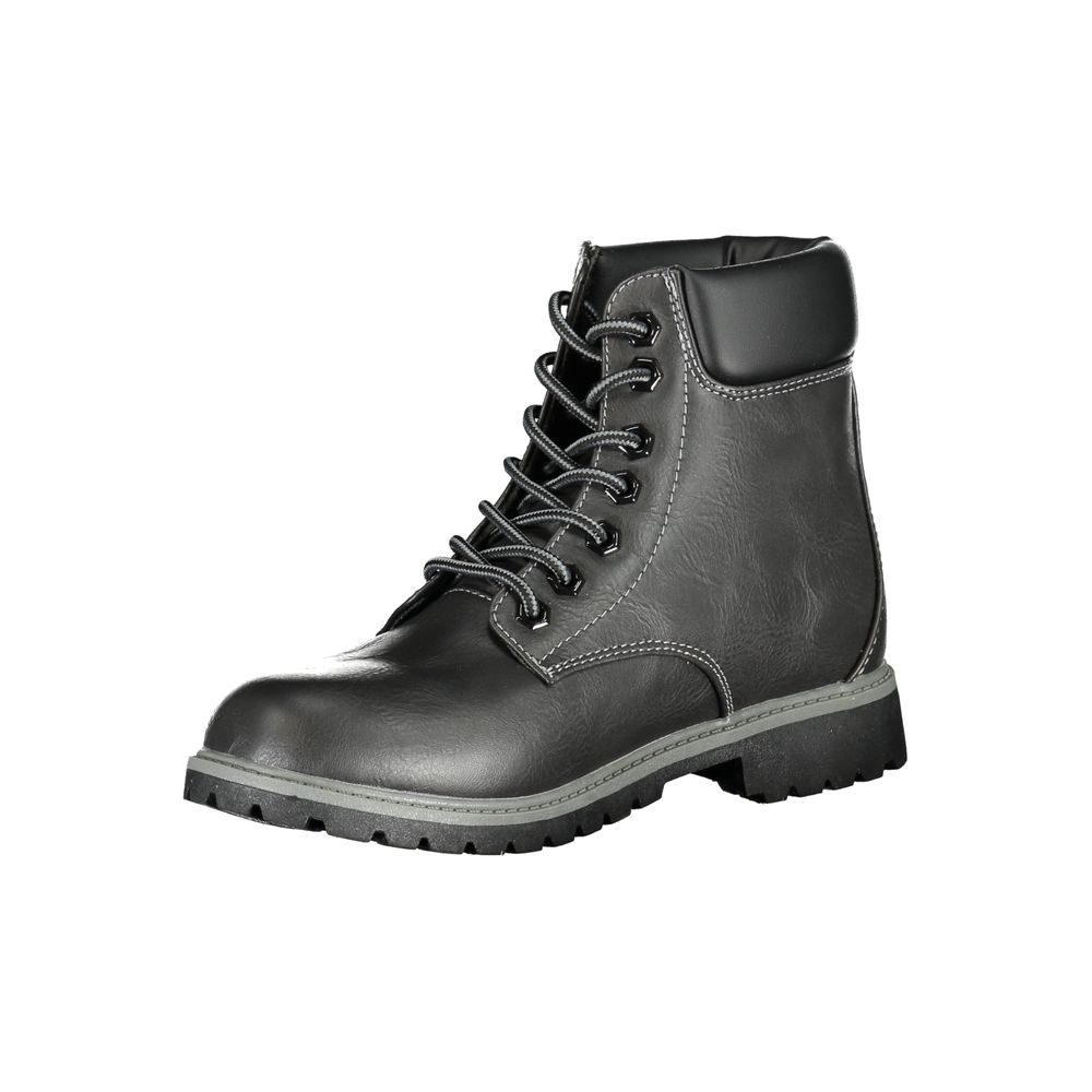 Schwarze Polyurethan Damen Stiefelette