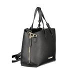 Damenhandtasche aus schwarzem Polyurethan