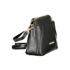 Black Polyurethane Shoulder Bag