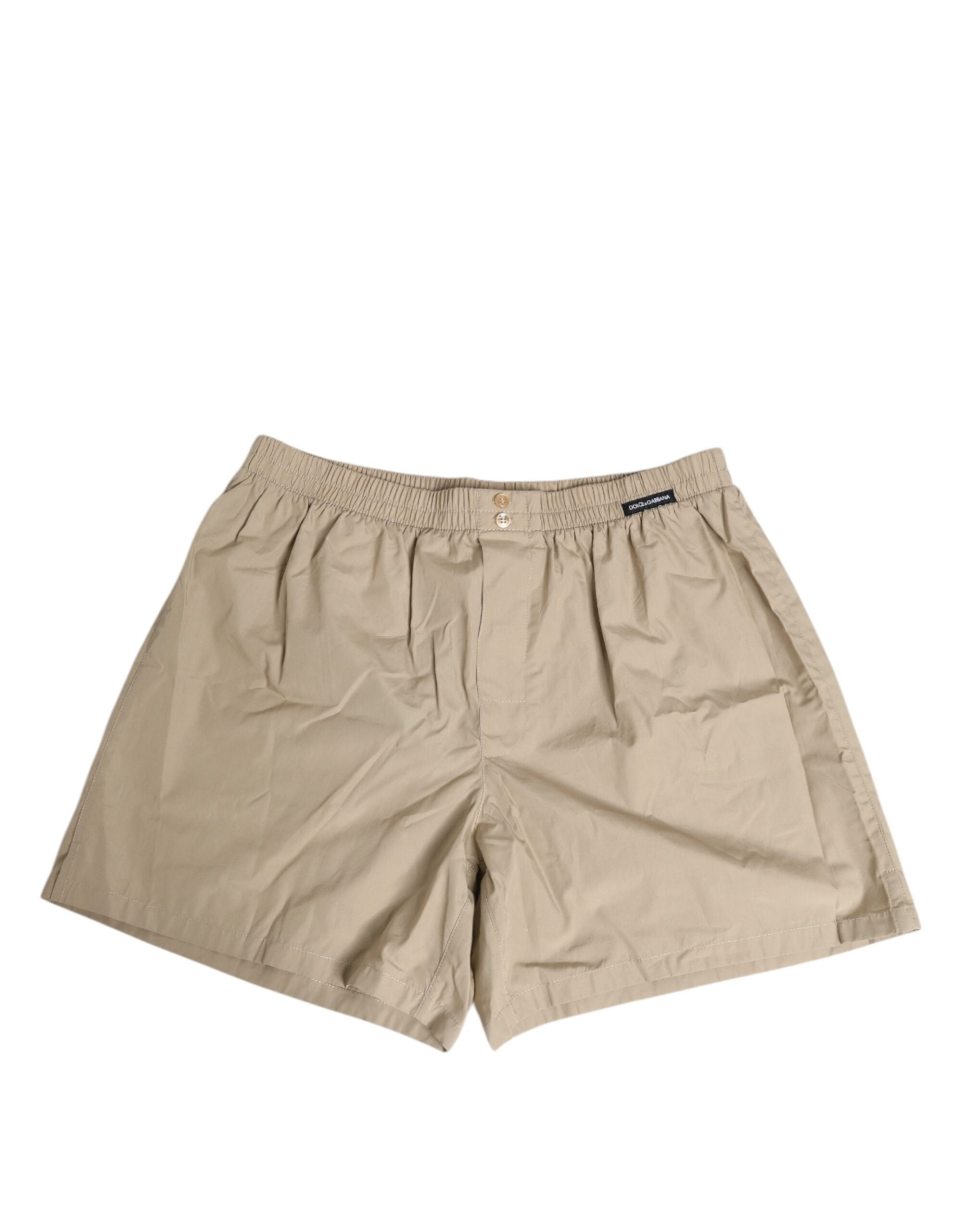 Beige Baumwoll-Boxershorts Regular