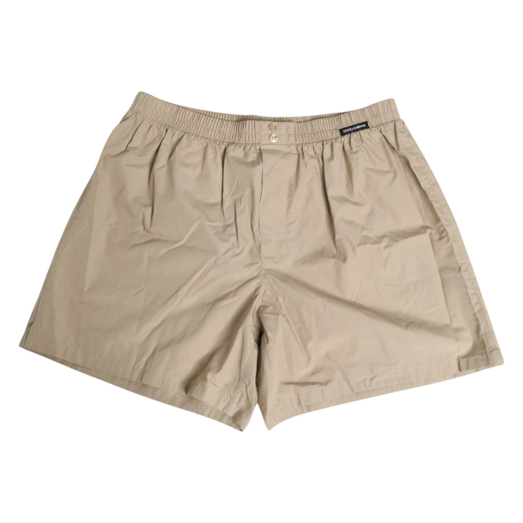 Beige Baumwoll-Boxershorts Regular