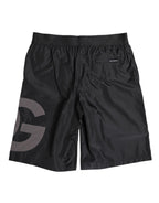 Badeshorts für Herren mit schwarzem Logo-Print