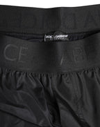 Badeshorts für Herren mit schwarzem Logo-Print