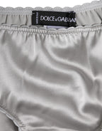 Gray Silk Stretch Low-Rise Briefs