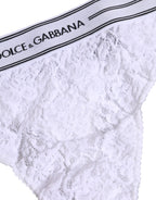 White Nylon Floral Lace Bottom Panty Underwear