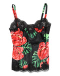 Mehrfarbige Blumen Seide Tank Top Dessous Unterwäsche