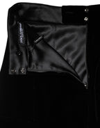 Schwarzer High Waist Fit & Flare Midi-Rock