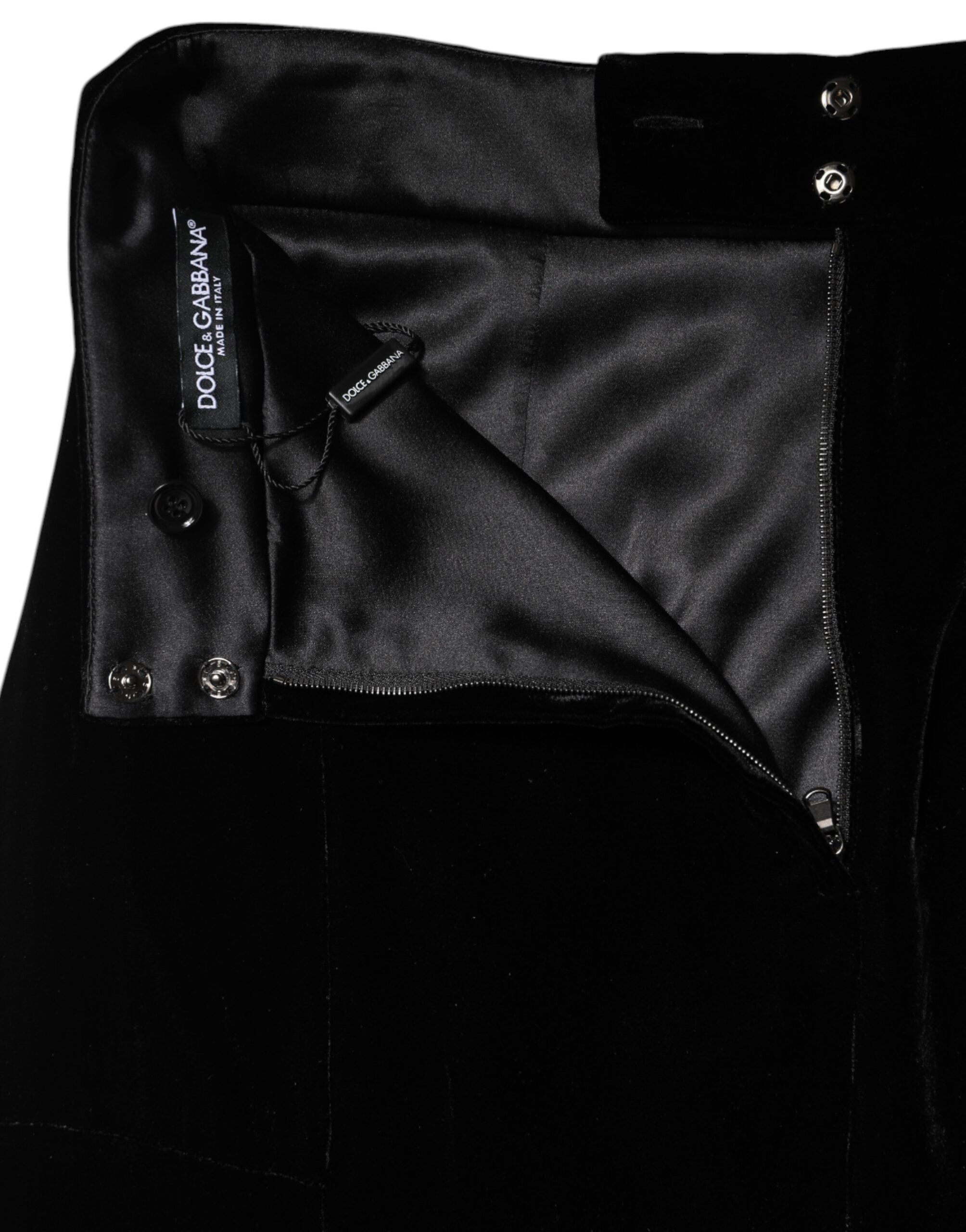 Schwarzer High Waist Fit & Flare Midi-Rock