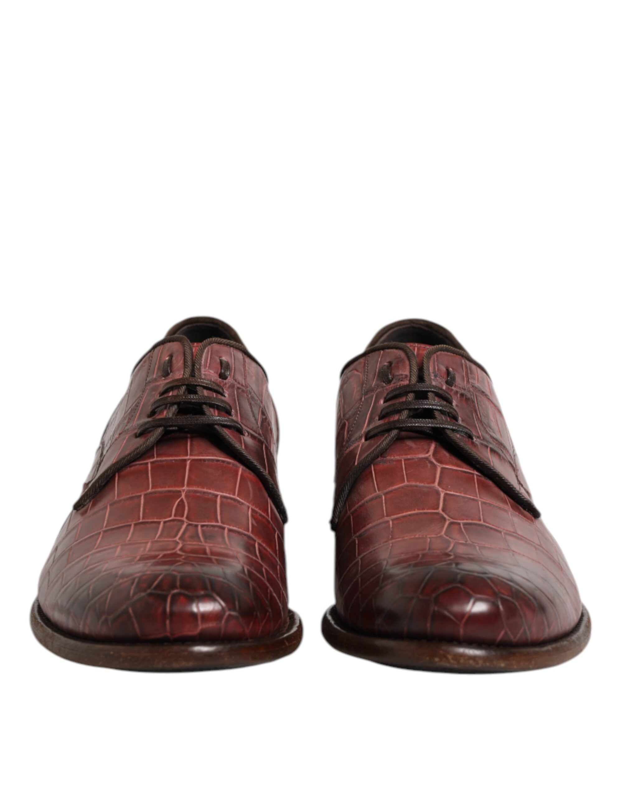 Burgunderrote Derby Schnürschuhe aus Leder