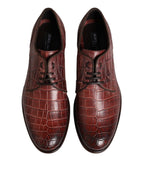 Burgunderrote Derby Schnürschuhe aus Leder