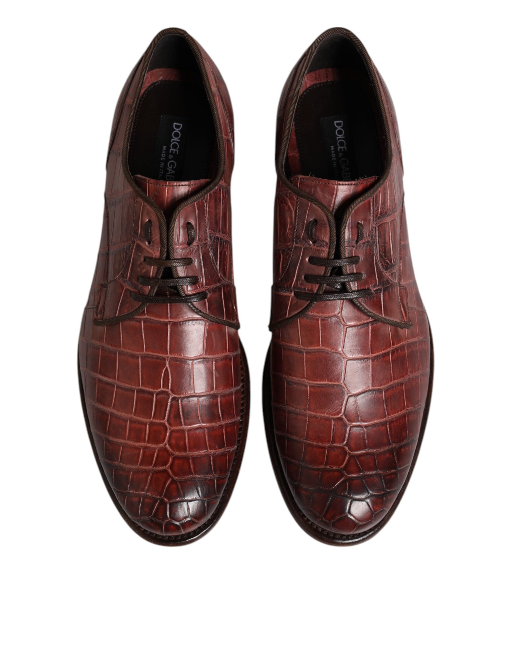 Burgunderrote Derby Schnürschuhe aus Leder