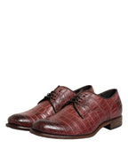 Burgunderrote Derby Schnürschuhe aus Leder