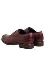 Burgunderrote Derby Schnürschuhe aus Leder