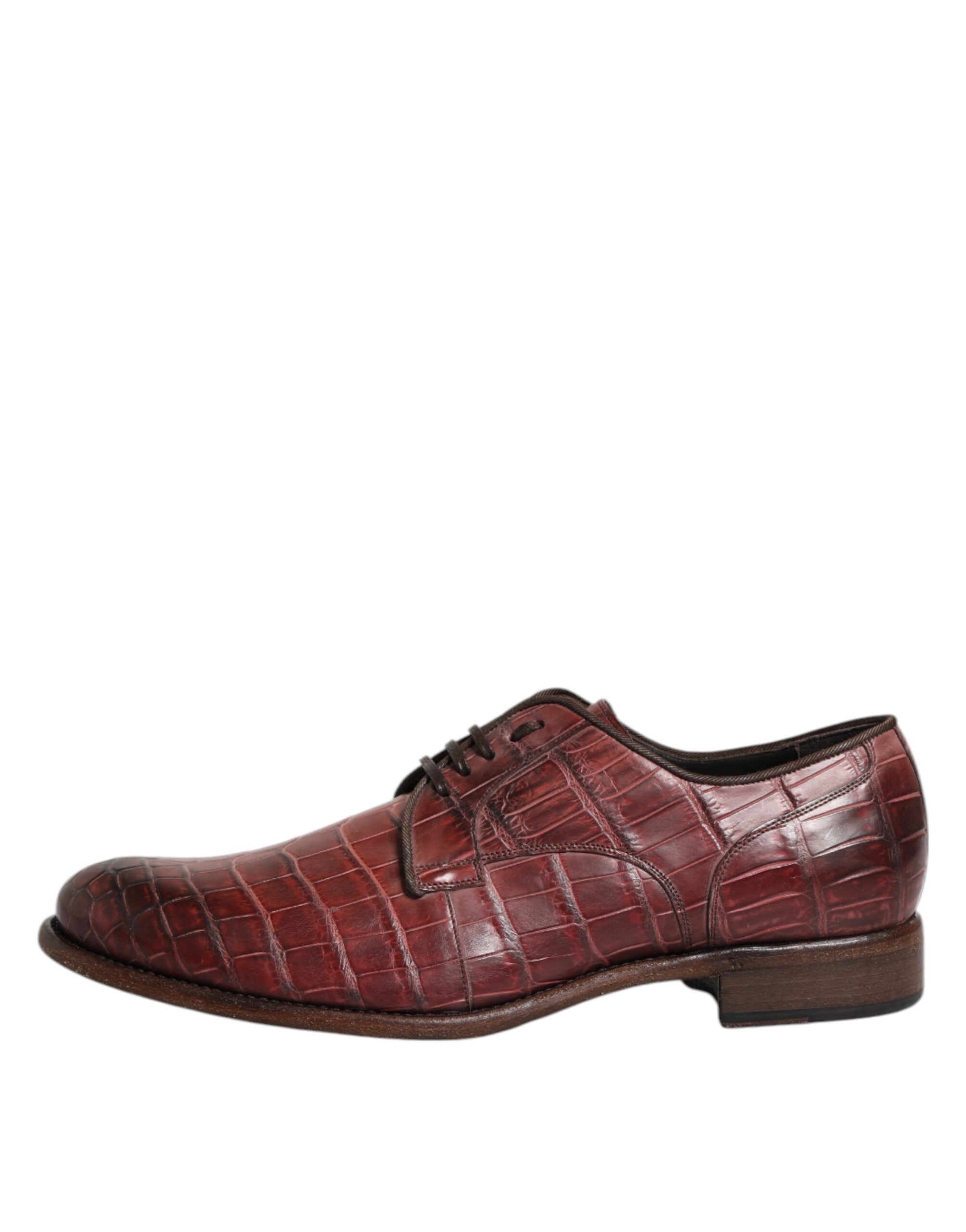 Burgunderrote Derby Schnürschuhe aus Leder