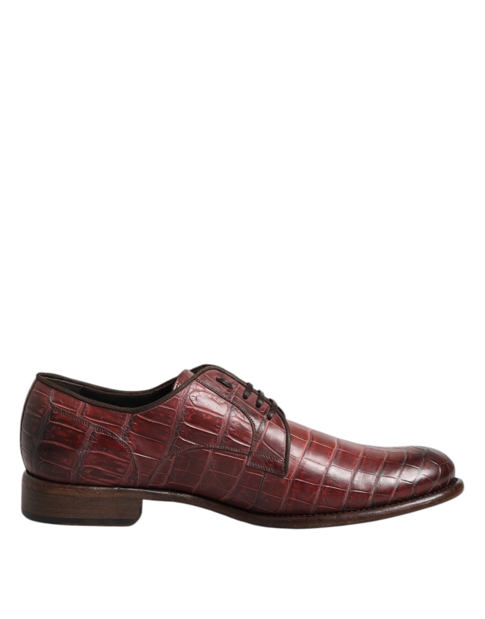 Burgunderrote Derby Schnürschuhe aus Leder