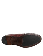 Burgunderrote Derby Schnürschuhe aus Leder