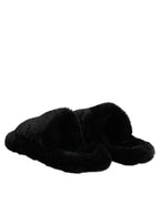 Hausschuhe aus schwarzem Polyester-Samt