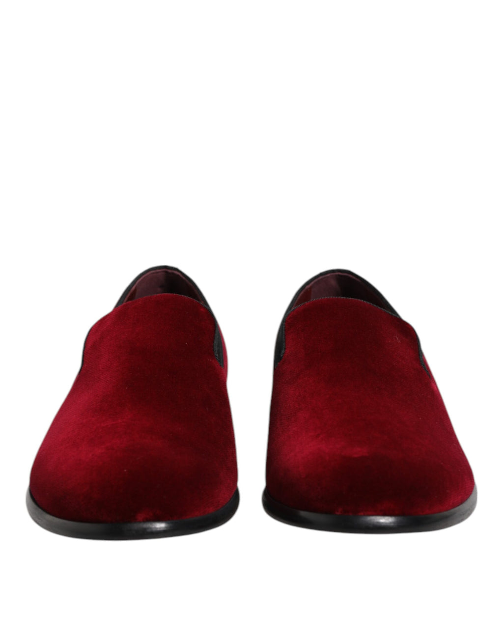 Rote Slipper aus Baumwollsamt für festliche Anlässe