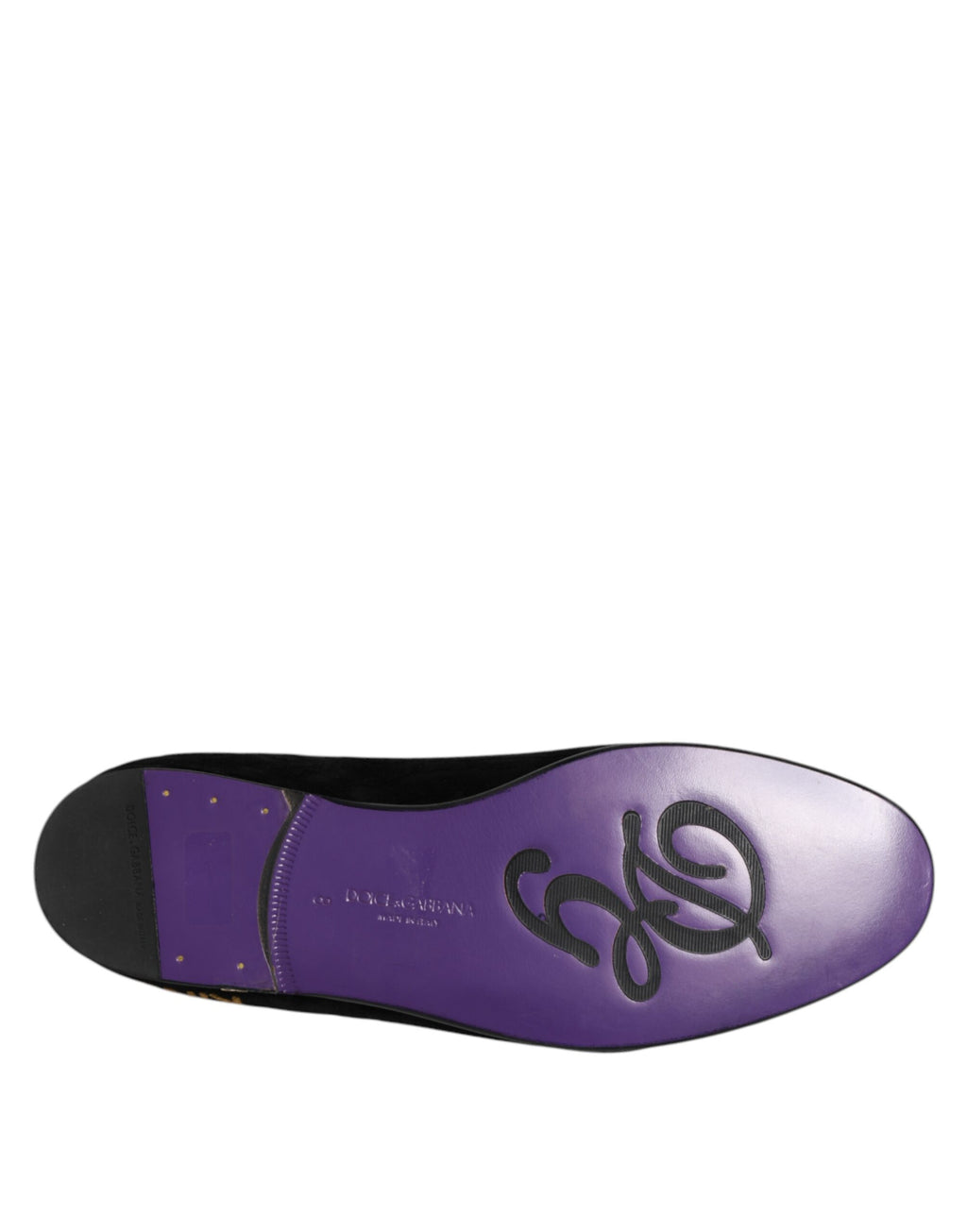 Schwarze DG Crown Bestickung Loafer Slip On Schuhe