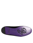 Schwarze DG Crown Bestickung Loafer Slip On Schuhe