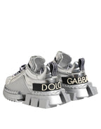 Silver Leather Super Queen Sneakers Shoes