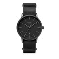 Black Leather Dress Watch