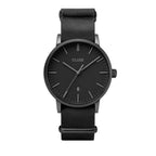 Black Leather Dress Watch